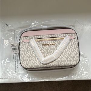 Michael Kors Pink and Cream Crossbody Bag